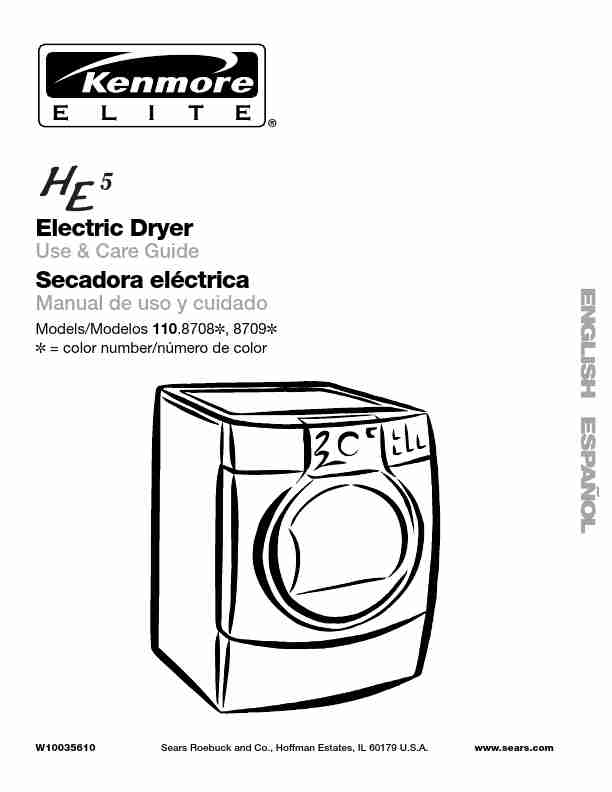 Kenmore Clothes Dryer 110_8708-page_pdf